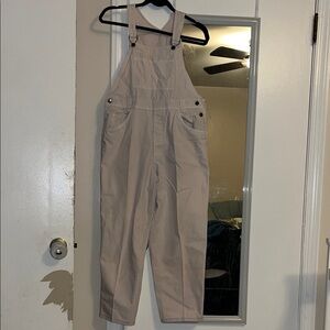 Pale pink pleated front Bugle Boy Juniors Ankle Cropped Overalls